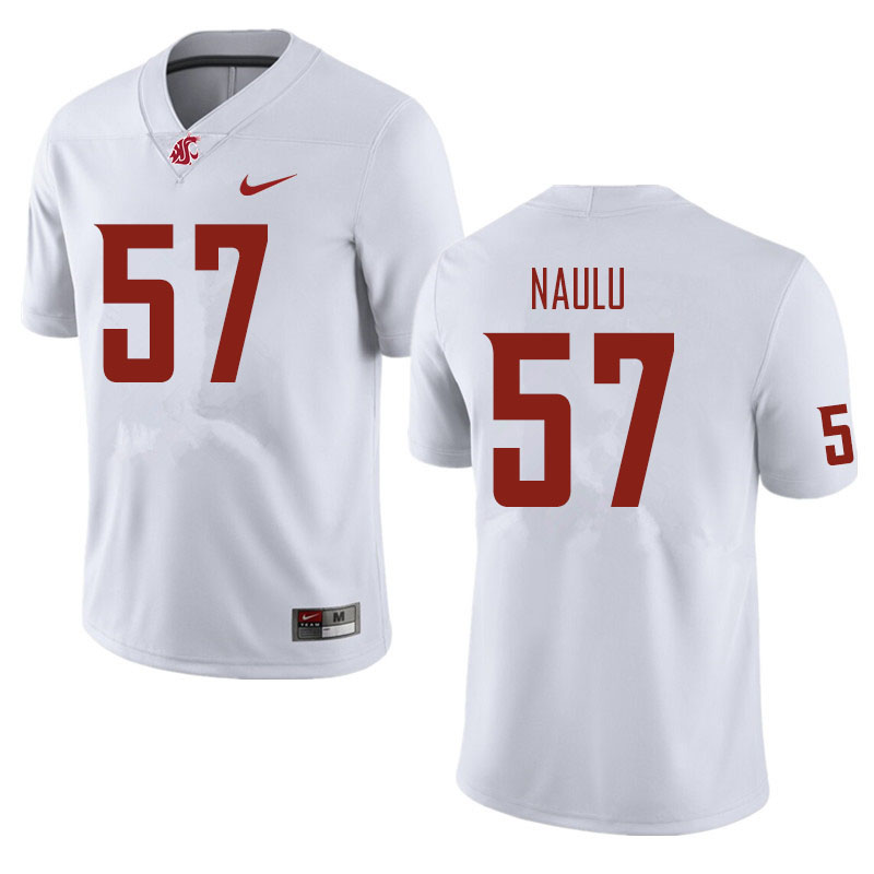 Men #57 Peni Naulu Washington State Cougars Football Jerseys Sale-White - Click Image to Close